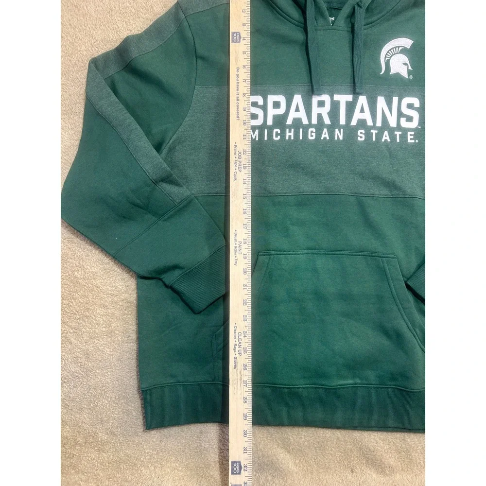 Michigan State Spartans Hoodie Green Mens 2XL Athletic College Sweatshirt - Picture 2 of 6